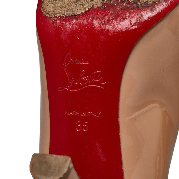 クリスチャンルブタン ヒール パンプス ベージュ パテントレザー レディース Christian Louboutin 【中古】