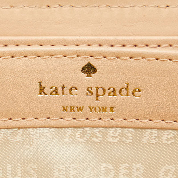 ケイトスペード 鳥 バード 総柄 ラウンドファスナー 長財布 ホワイト マルチカラー PVC レザー レディース Kate Spade 【中古】