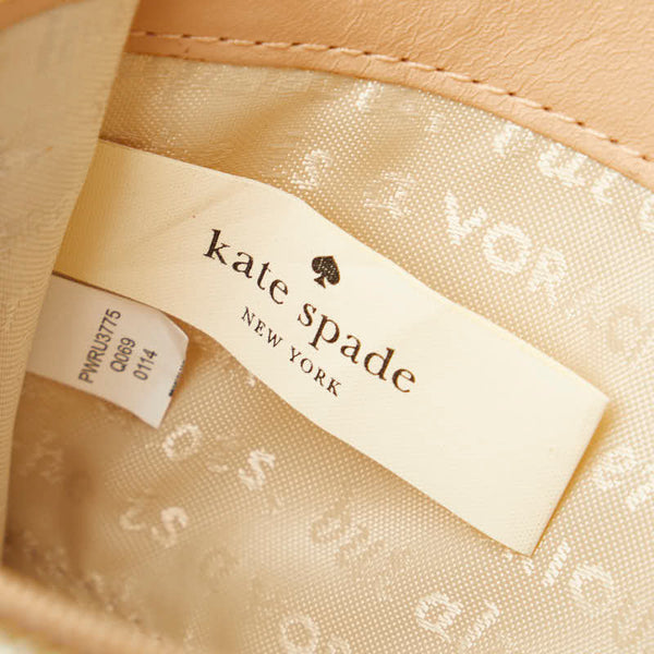 ケイトスペード 鳥 バード 総柄 ラウンドファスナー 長財布 ホワイト マルチカラー PVC レザー レディース Kate Spade 【中古】