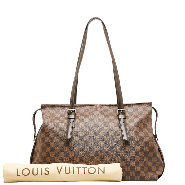 ルイ ヴィトン ダミエ チェルシー トートバッグ ショルダーバッグ N51119 ブラウン PVC レザー レディース LOUIS VUITTON 【中古】