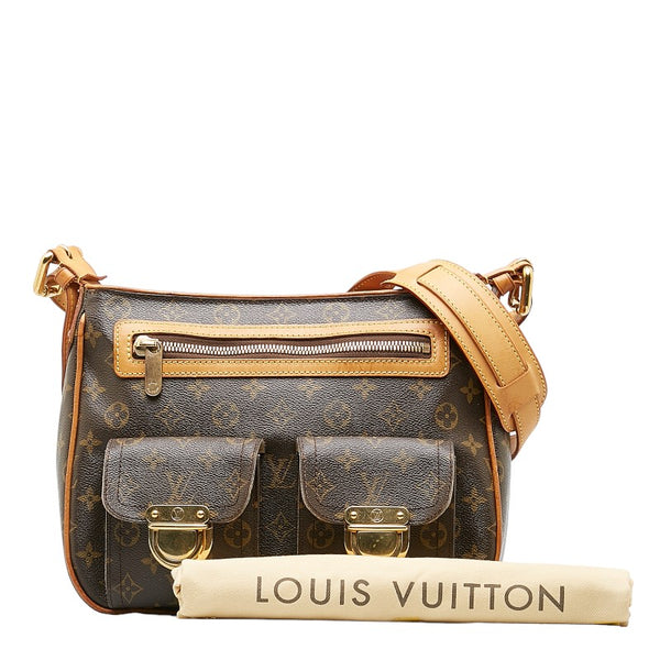 ルイ ヴィトン モノグラム ハドソンGM 斜め掛け ショルダーバッグ M40045 ブラウン PVC レザー レディース LOUIS VUITTON 【中古】