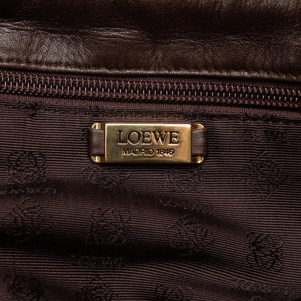 ロエベ アナグラム 斜め掛け ショルダーバッグ ブラウン レザー レディース LOEWE 【中古】