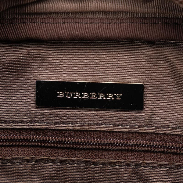 バーバリー ノバチェック 斜め掛け ショルダーバッグ ベージュ ブラウン ナイロン レザー レディース BURBERRY 【中古】