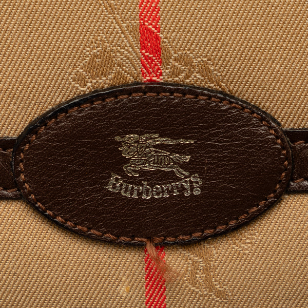 バーバリー ノバチェック シャドーホース 肩掛け ショルダーバッグ ベージュ ブラウン キャンバス レザー レディース BURBERRY 【中古】