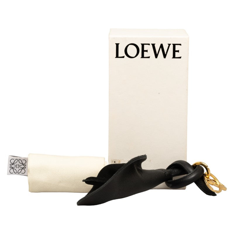 ロエベ キーホルダー チャーム ブラック レザー レディース LOEWE 【中古】