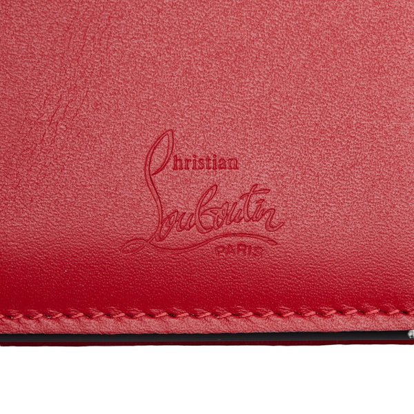 クリスチャンルブタン パロマ 二つ折り財布 コンパクトウォレット ブラック レッド レザー レディース Christian Louboutin 【中古】