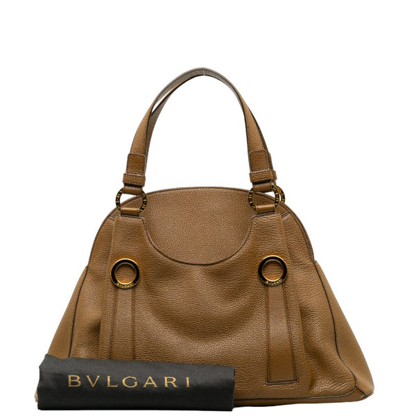 ブルガリ ビーゼロワン ゴールド金具 ハンドバッグ ブラウン レザー レディース BVLGARI 【中古】