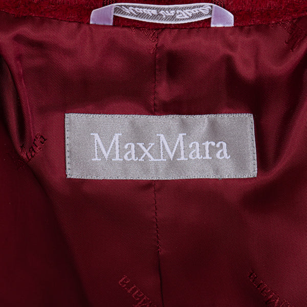 マックスマーラ テーラードジャケット ショートジャケット ワインレッド アルパカ ウール レディース MAX MARA 【中古】