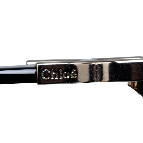 クロエ アジアンフィット UVカット サングラス ブラック グレー プラスチック メタル レディース Chloe 【中古】
