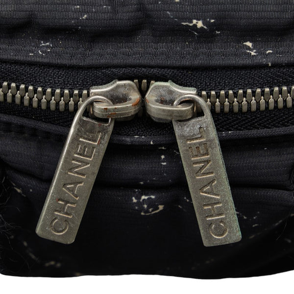 シャネル 旧 トラベルライン ハンドバッグ ミニボストンバッグ ブラック ナイロン ビニール レディース CHANEL 【中古】