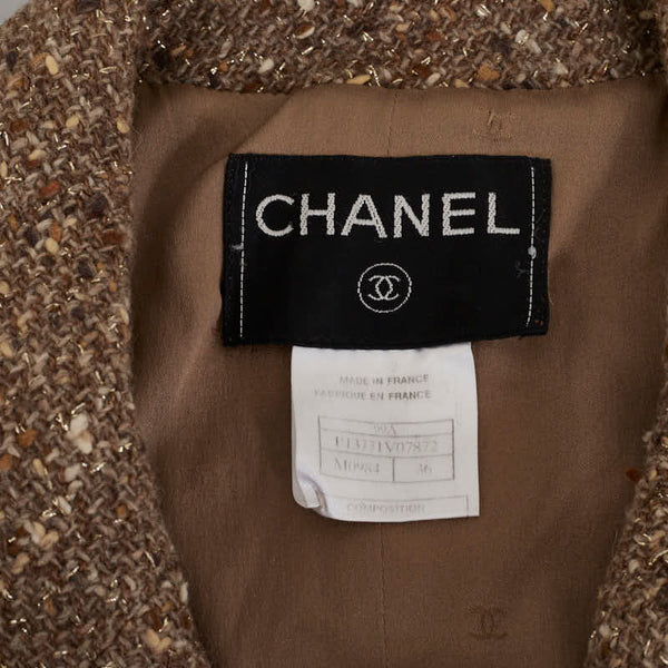 シャネル ツイードジャケット サイズ：36 P13771V07872 ベージュ ウール ナイロン レディース CHANEL 【中古】