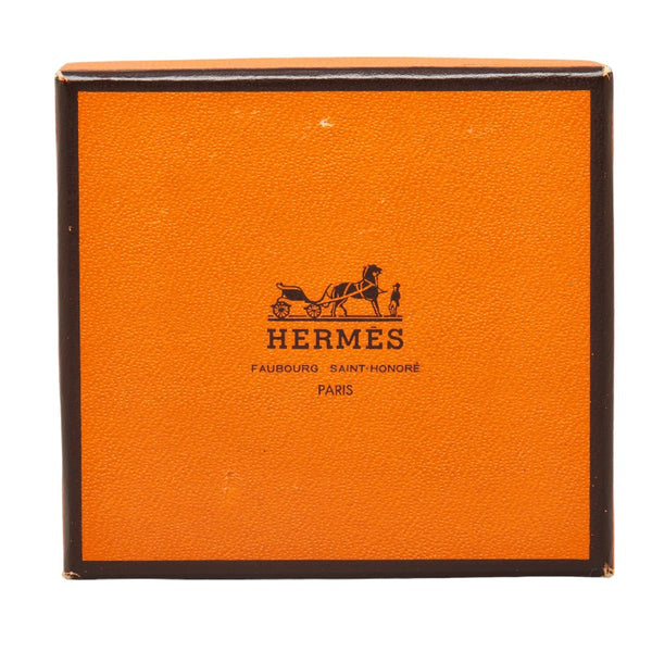 エルメス カーナビー ピアス シルバー ブラック メタル レザー レディース HERMES 【中古】