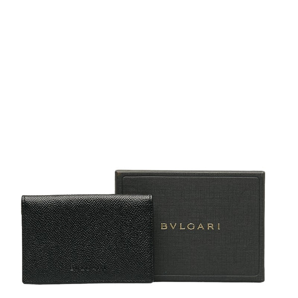 ブルガリ カードケース パスケース 名刺入れ ブラック レザー メンズ BVLGARI 【中古】