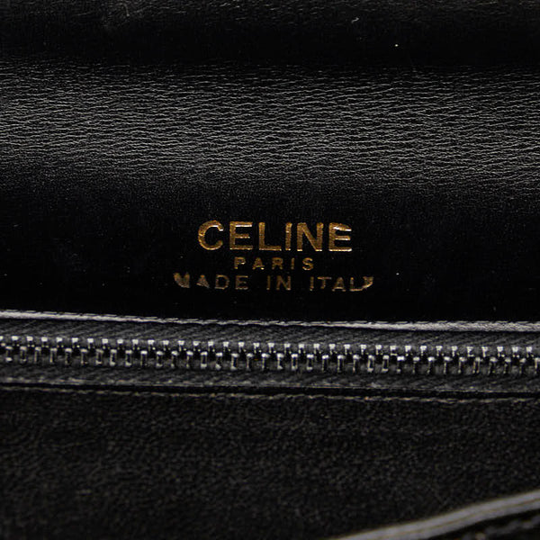 セリーヌ 馬車金具 ワンショルダーバッグ ブラック レザー レディース CELINE 【中古】