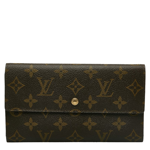 ルイ ヴィトン モノグラム ポルト トレゾール インターナショナル 長財布 M61215 ブラウン PVC レザー レディース LOUIS VUITTON 【中古】