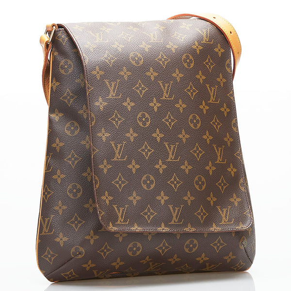 ルイ ヴィトン モノグラム ミュゼット 斜め掛け ショルダーバッグ M51256 ブラウン PVC レザー レディース LOUIS VUITTON 【中古】