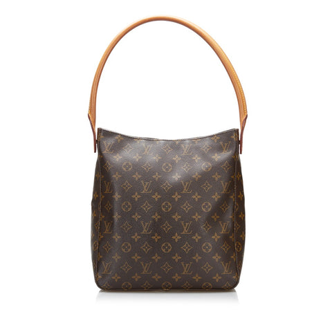 ルイ ヴィトン モノグラム ルーピングGM ショルダーバッグ M51145 ブラウン PVC レザー レディース LOUIS VUITTON 【中古】