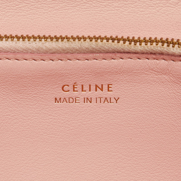 セリーヌ ラージフラップ マルチファンクション 長財布 101673 グレー レザー レディース CELINE 【中古】