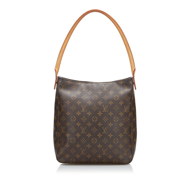 ルイ ヴィトン モノグラム ルーピングGM ハンドバッグ ショルダーバッグ M51145 ブラウン PVC レザー レディース LOUIS VUITTON 【中古】