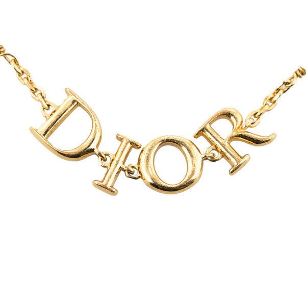 ディオール ロゴ フェイクパール ブレスレット ゴールド メッキ レディース Dior 【中古】