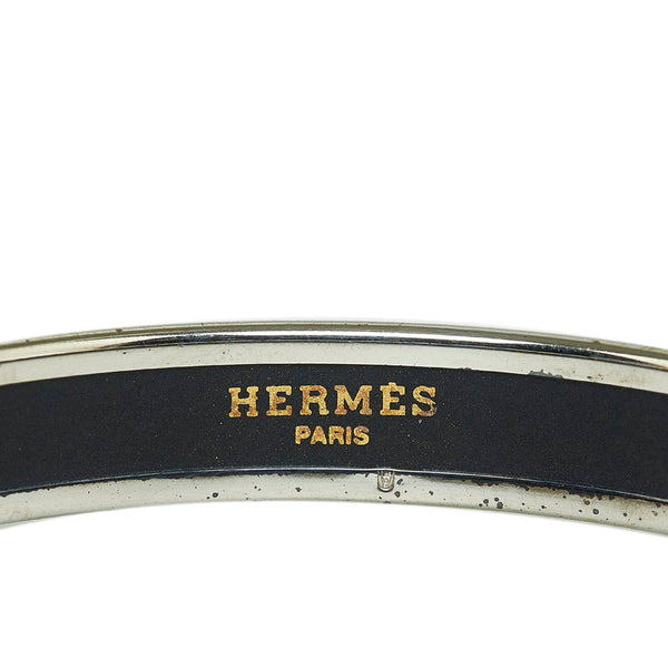 エルメス シェーヌダンクル 七宝焼 エマイユPM バングル シルバー オレンジ メタル レディース HERMES 【中古】