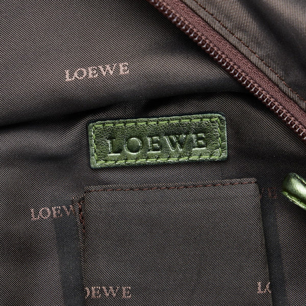 ロエベ アナグラム ハンドバッグ グリーン レザー レディース LOEWE 【中古】