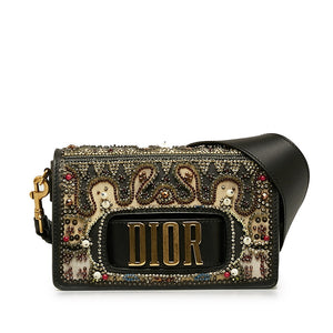 ディオール エボリューションフラップ ビジュー ショルダーバッグ ブラック マルチカラー レザー ビーズ レディース Dior 【中古】