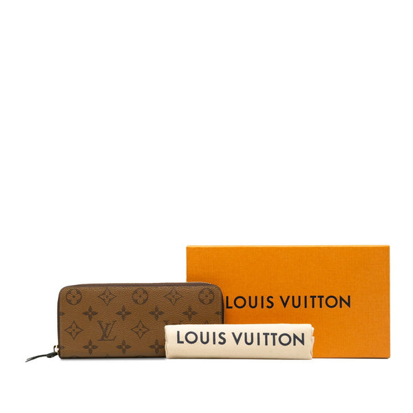 ルイ ヴィトン モノグラム リバース ポルトフォイユ クレマンス 長財布 M82336 ブラウン PVC レザー レディース LOUIS VUITTON 【中古】