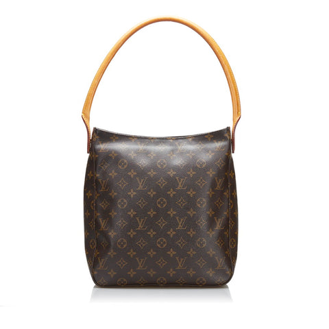 ルイ ヴィトン モノグラム ルーピングGM ハンドバッグ ショルダーバッグ M51145 ブラウン PVC レザー レディース LOUIS VUITTON 【中古】