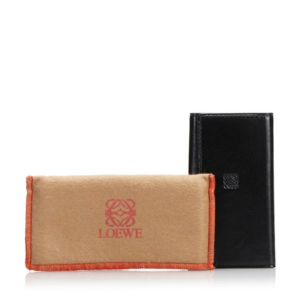 ロエベ アナグラム 6連 キーケース ブラック レザー レディース LOEWE 【中古】