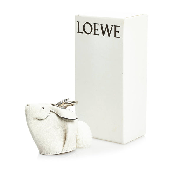 ロエベ バニー チャーム チャーム ホワイト カーフ レディース LOEWE 【中古】