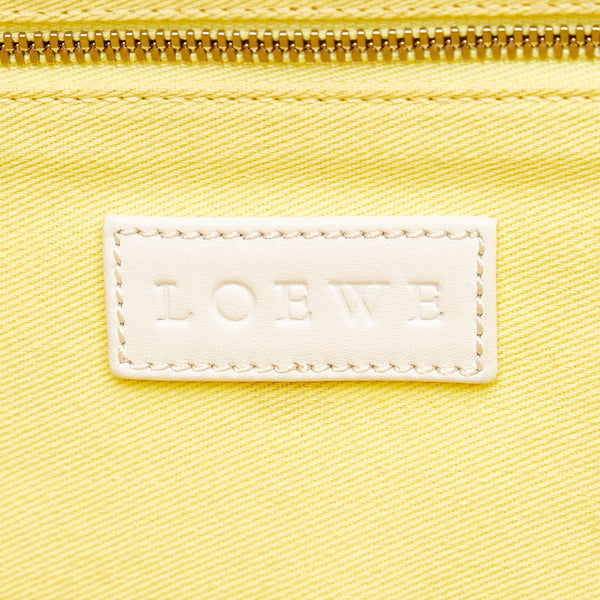 ロエベ ハンドバッグ ホワイト ベビーピンク レザー レディース LOEWE 【中古】