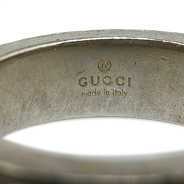 グッチ GGロゴ カットアウト リング 指輪 シルバー SV925 シルバー レディース GUCCI 【中古】