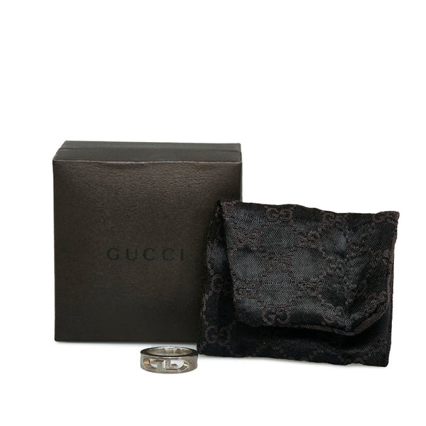 グッチ GGロゴ カットアウト リング 指輪 シルバー SV925 シルバー レディース GUCCI 【中古】