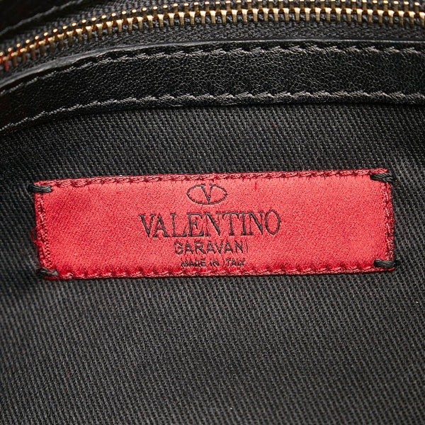 ヴァレンティノ ローズ フラワー ハンドバッグ ショルダーバッグ 2WAY ブラック レザー レディース VALENTINO 【中古】