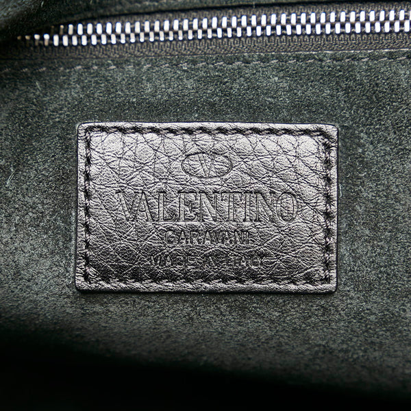 ヴァレンティノ ロックスタッズ クラッチバッグ セカンドバッグ ブラック レザー レディース VALENTINO 【中古】