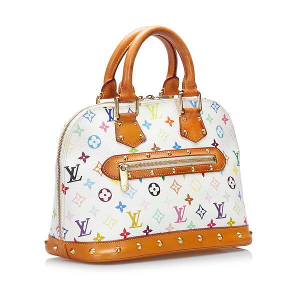 ルイ ヴィトン モノグラム マルチカラー アルマPM ハンドバッグ M92647 ブロン ホワイト マルチカラー PVC レザー レディース LOUIS VUITTON 【中古】