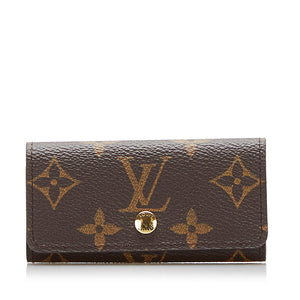 ルイ ヴィトン モノグラム ミュルティクレ4 4連 キーケース M62631 ブラウン PVC レザー レディース LOUIS VUITTON 【中古】