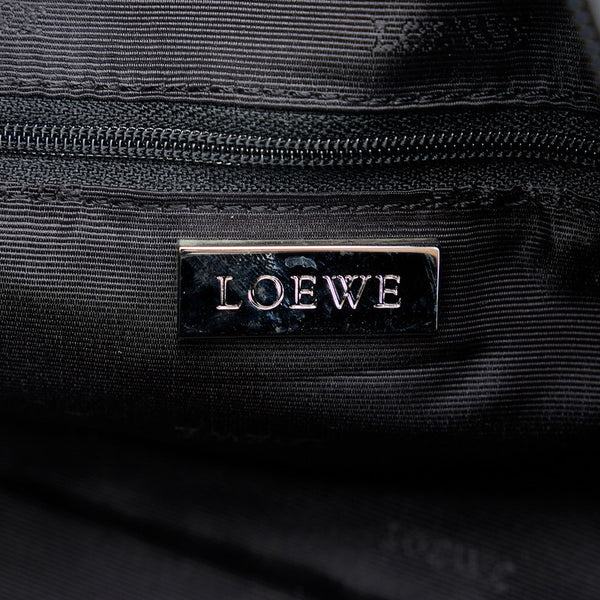 ロエベ アナグラム アマソナ ハンドバッグ ミニボストンバッグ ブラック レザー レディース LOEWE 【中古】