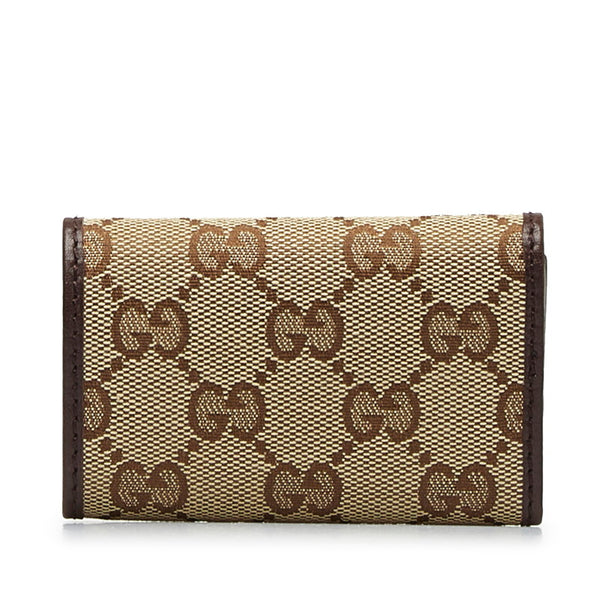 グッチ GGキャンバス インターロッキングG キーケース 181680 ベージュ ブラウン キャンバス レザー レディース GUCCI 【中古】