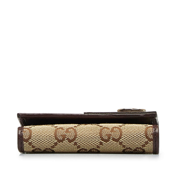 グッチ GGキャンバス インターロッキングG キーケース 181680 ベージュ ブラウン キャンバス レザー レディース GUCCI 【中古】