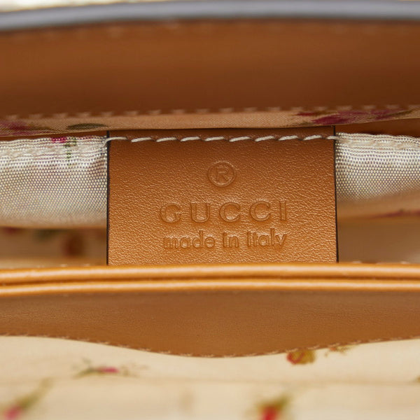 グッチ オフィディア シェリーライン チェーン ショルダーバッグ 503877 ベージュ ラフィア パイソン レディース GUCCI 【中古】