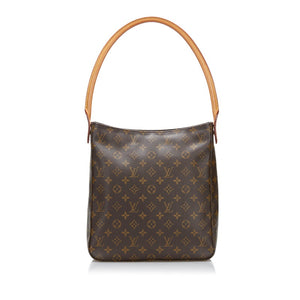 ルイ ヴィトン モノグラム ルーピングGM ショルダーバッグ M51145 ブラウン PVC レザー レディース LOUIS VUITTON 【中古】