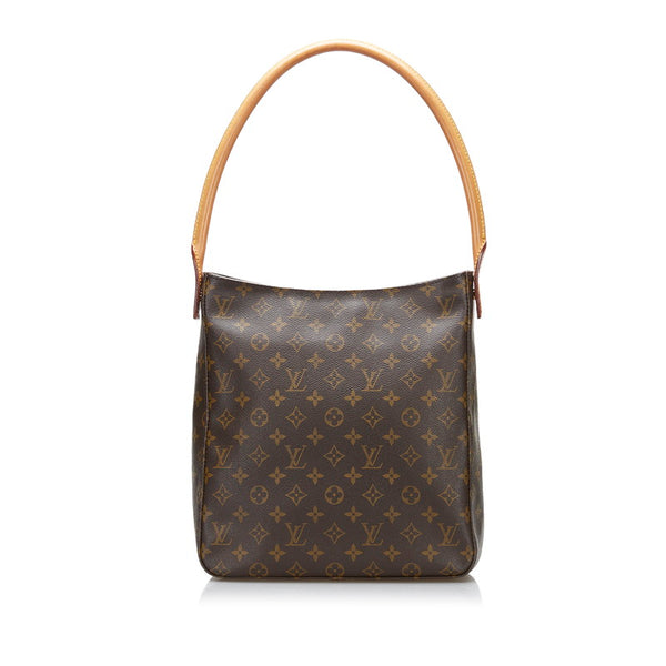 ルイ ヴィトン モノグラム ルーピングGM ショルダーバッグ M51145 ブラウン PVC レザー レディース LOUIS VUITTON 【中古】