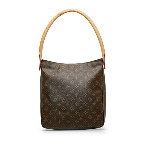 ルイ ヴィトン モノグラム ルーピングGM ショルダーバッグ ハンドバッグ M51145 ブラウン PVC レザー レディース LOUIS VUITTON 【中古】