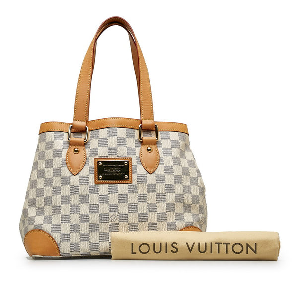 ルイ ヴィトン ダミエ アズール ハムステッド PM ハンドバッグ N51207 ホワイト PVC レザー レディース LOUIS VUITTON 【中古】