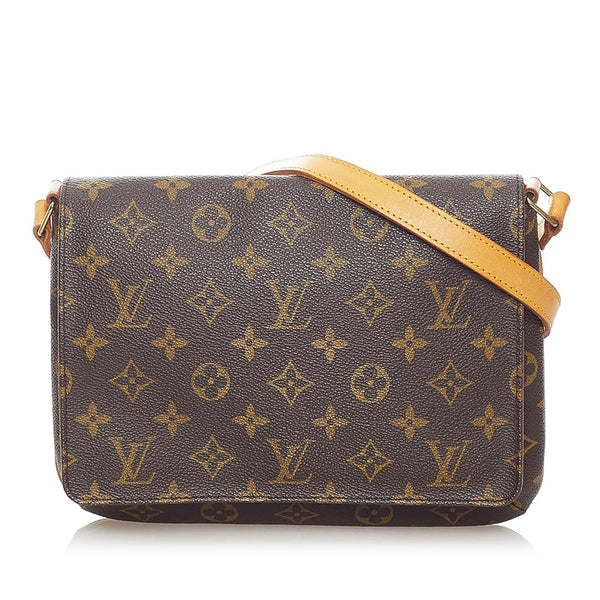 ルイ ヴィトン モノグラム ミュゼットタンゴ　ロング ショルダーバッグ M51388 ブラウン PVC レザー レディース LOUIS VUITTON 【中古】