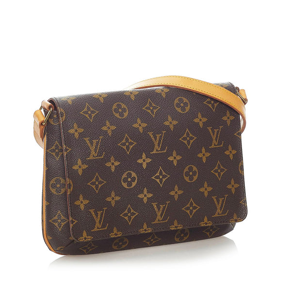 ルイ ヴィトン モノグラム ミュゼットタンゴ　ロング ショルダーバッグ M51388 ブラウン PVC レザー レディース LOUIS VUITTON 【中古】