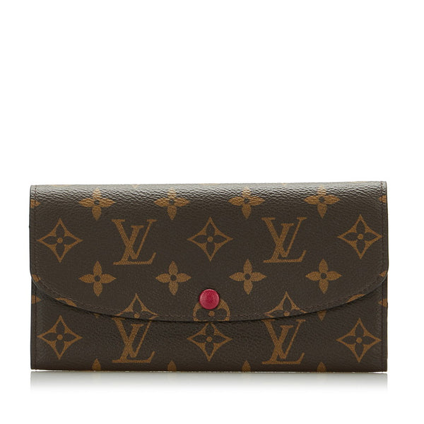 ルイ ヴィトン モノグラム ポルト フォイユ エミリー  長財布 M60697 フューシャ ブラウン PVC レディース LOUIS VUITTON 【中古】