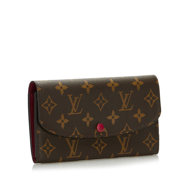 ルイ ヴィトン モノグラム ポルト フォイユ エミリー  長財布 M60697 フューシャ ブラウン PVC レディース LOUIS VUITTON 【中古】